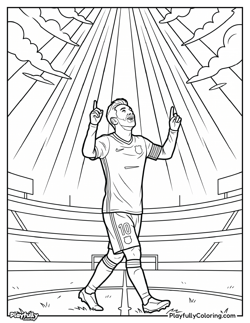 Lionel Messi Coloring Pages 4 messi celebrating pointing sky coloring page