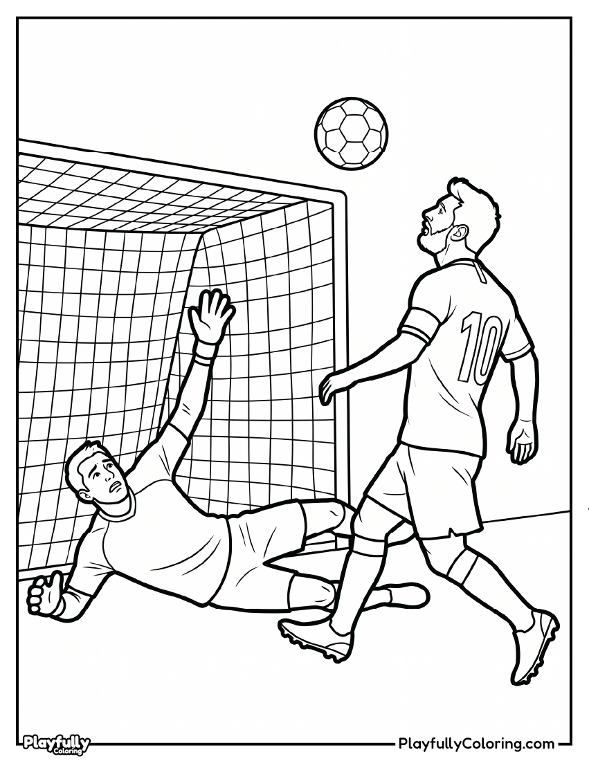 Lionel Messi Coloring Pages 8 messi scoring soccer goal coloring page