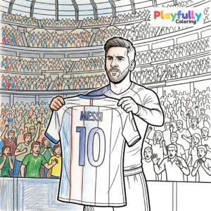 Lionel Messi Free Printable Coloring Page