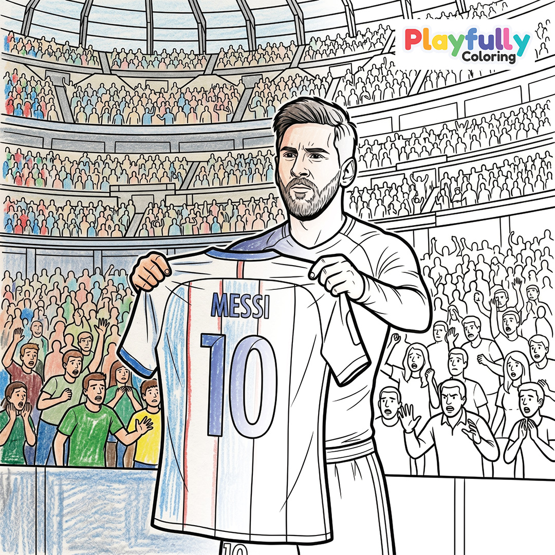 Lionel Messi Coloring Pages Lionel Messi Free Printable Coloring Page