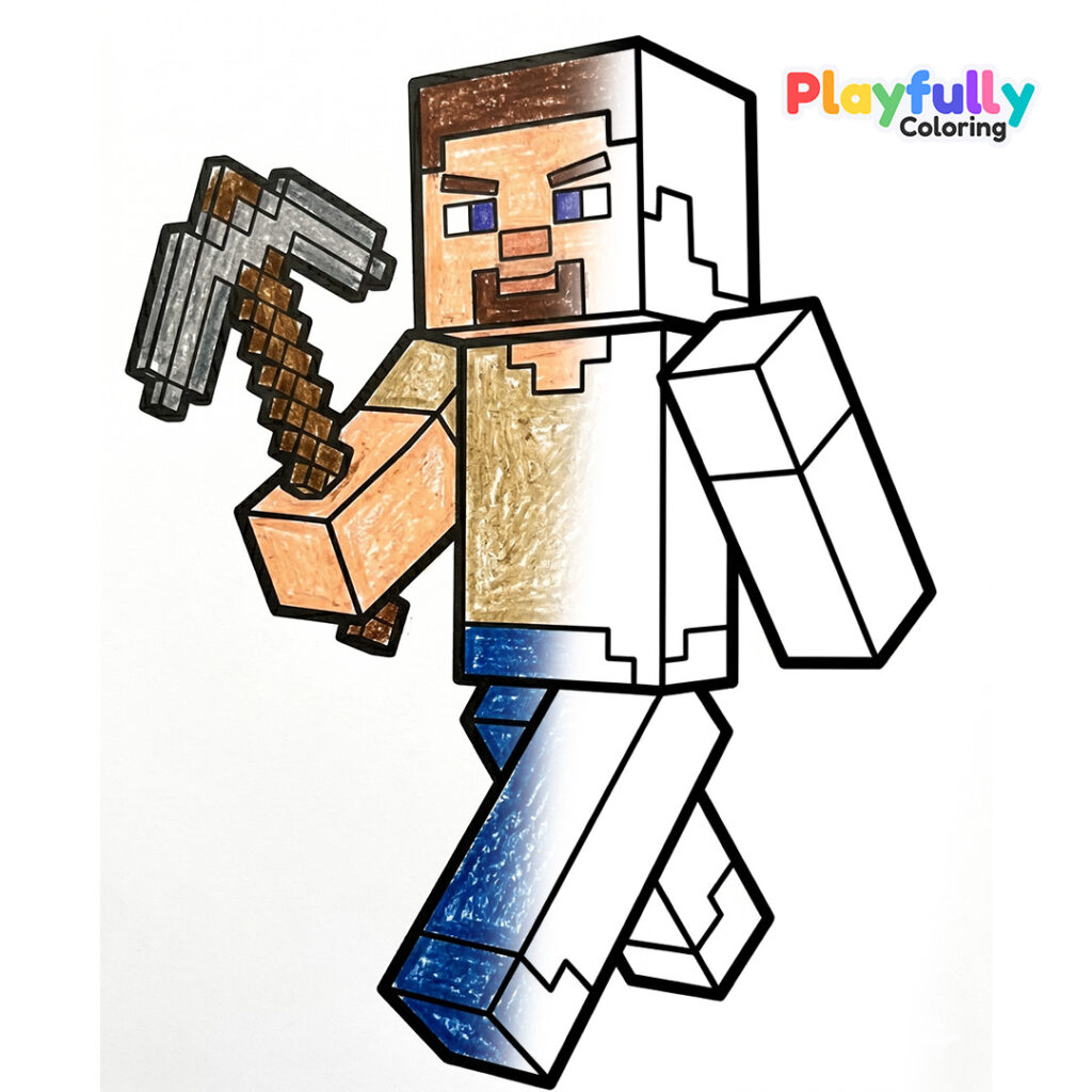 minecraft coloring page free printable