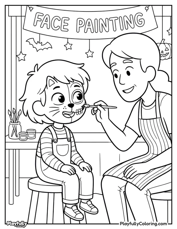 Halloween Coloring Pages Free Printable halloween halloween face painting coloring page
