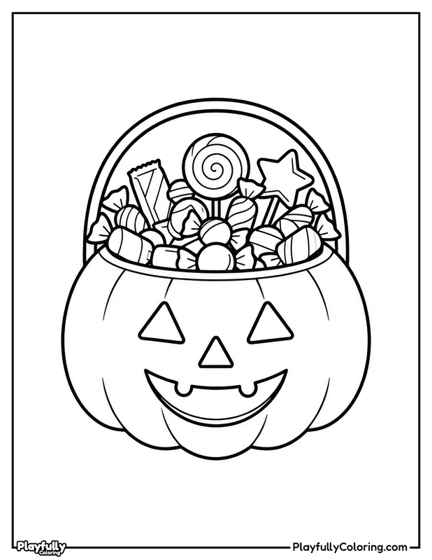 Halloween Coloring Pages Free Printable halloween jack o lantern candy basket coloring page
